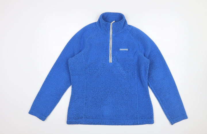 Craghoppers Women's Blue Fleece 1/4 Zip Pullover Sweatshirt UK 14