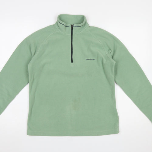 Craghoppers Women’s Green Fleece 1/4 Zip Pullover Sweatshirt UK 10
