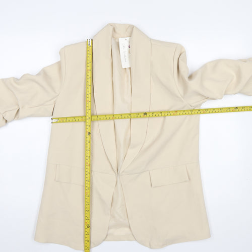 New Collection Women Beige Shawl Lapel Blazer Jacket S