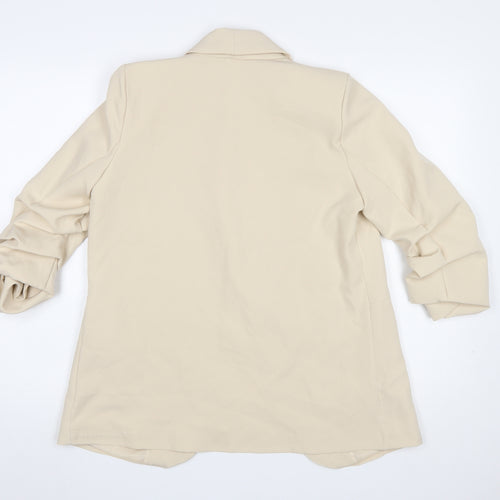 New Collection Women Beige Shawl Lapel Blazer Jacket S