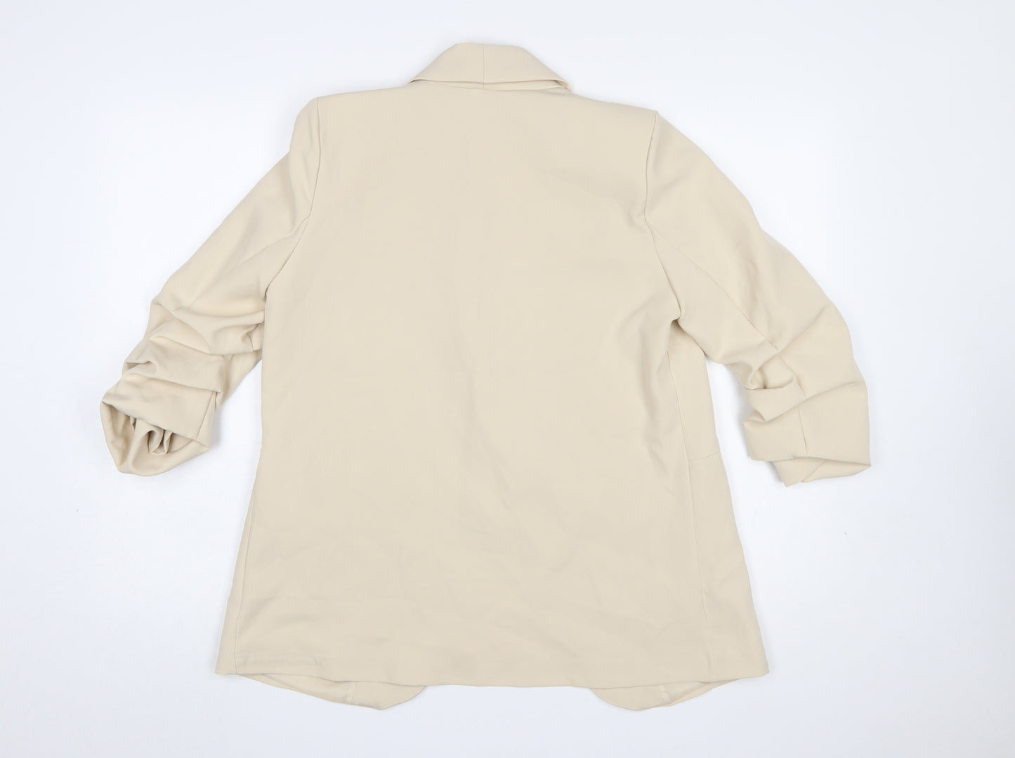 New Collection Women Beige Shawl Lapel Blazer Jacket S