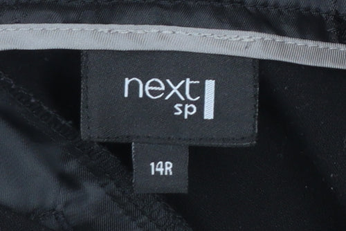 Next Women Black Straight Leg Dress Pants Size 14 Regular Work Trousers