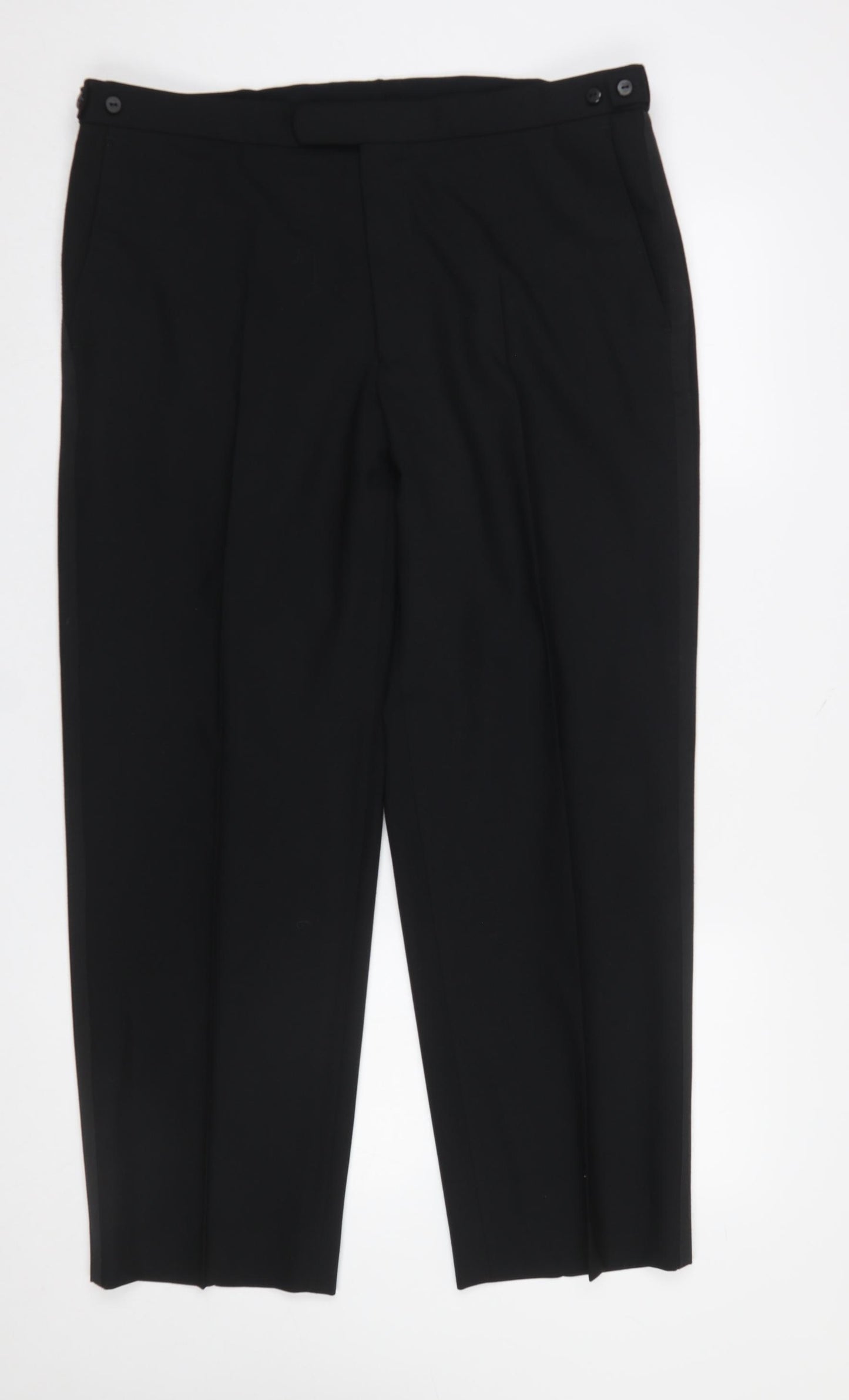 Marks and Spencer Men's Black Wool Blend Dress Pants 36W 29L Classic Fit