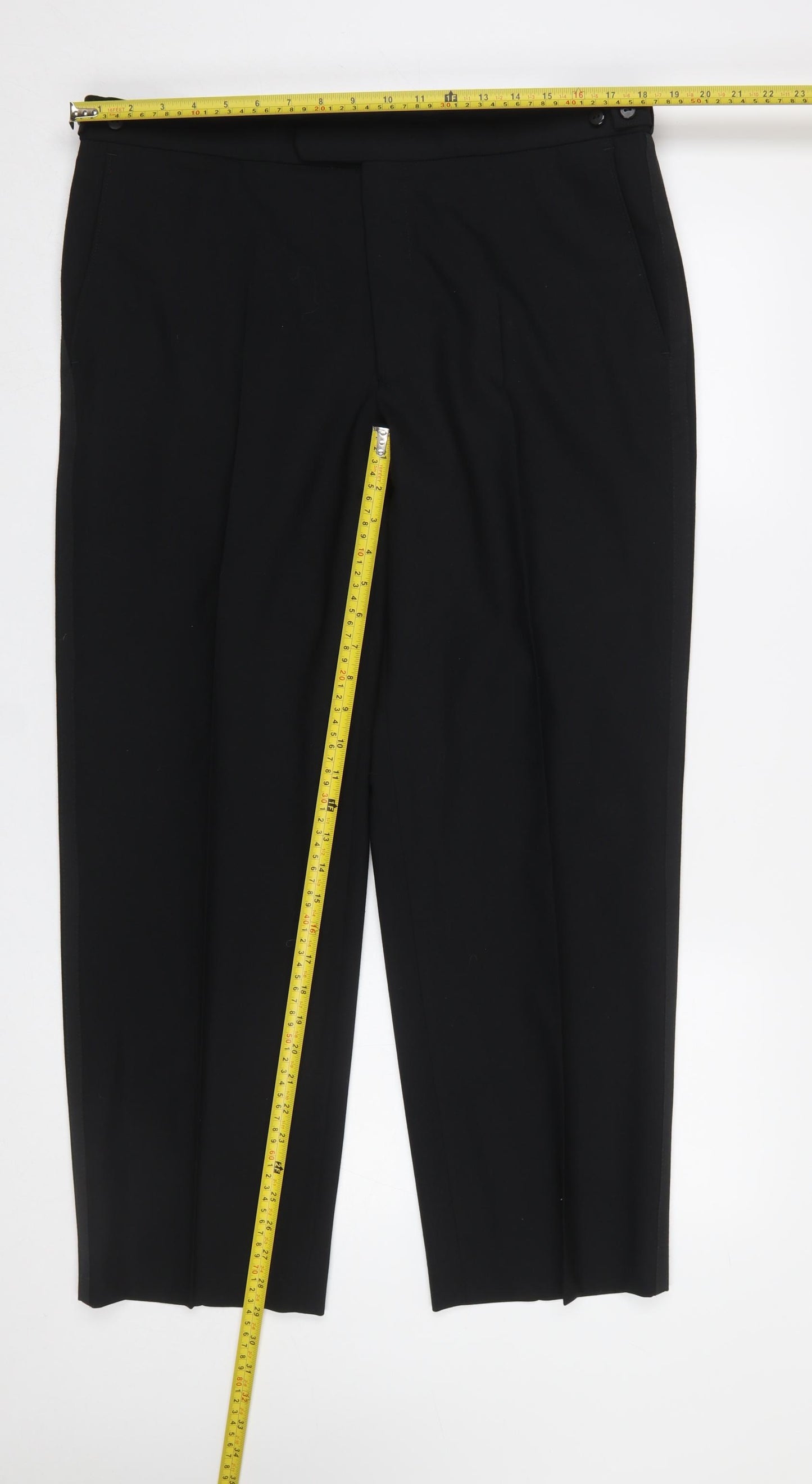 Marks and Spencer Men's Black Wool Blend Dress Pants 36W 29L Classic Fit