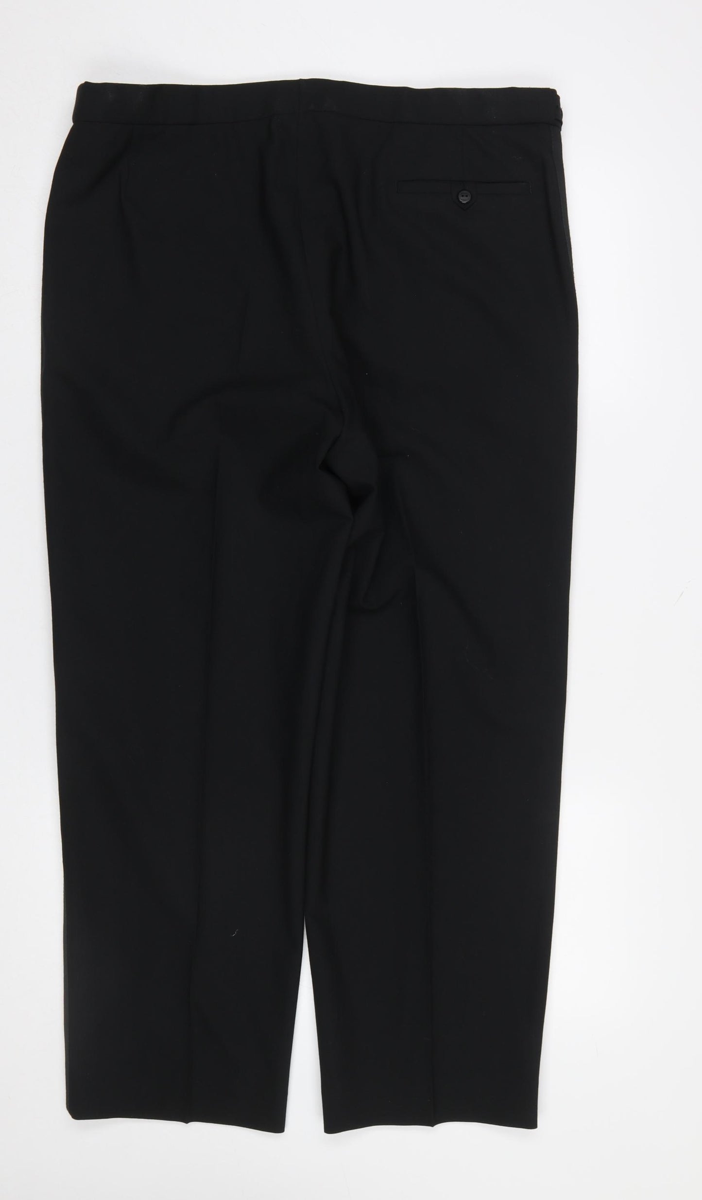 Marks and Spencer Men's Black Wool Blend Dress Pants 36W 29L Classic Fit
