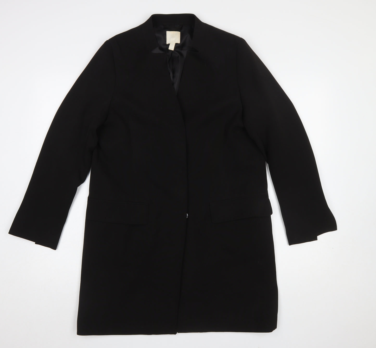 H&M Women's Black Regular Fit Mid-Length Blazer Size 8