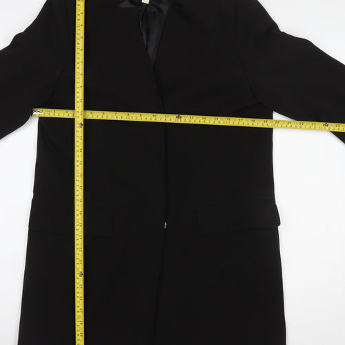 H&M Women's Black Regular Fit Mid-Length Blazer Size 8