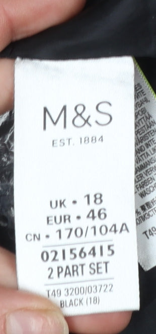 Marks and Spencer Women's Black Long Trench Coat Size 18