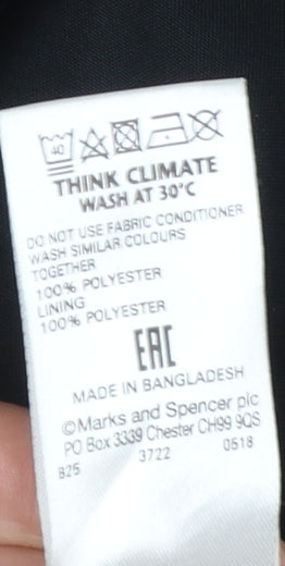 Marks and Spencer Women's Black Long Trench Coat Size 18