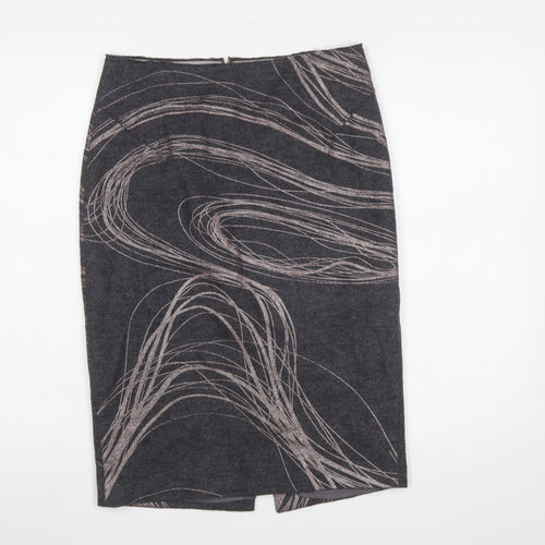 Jigsaw Women Grey Wool Pencil Skirt UK 10 Lined Workwear