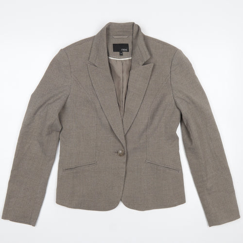 Next Women Beige Single-Breasted Suit Jacket Size 10R Classic Fit