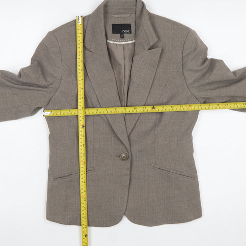 Next Women Beige Single-Breasted Suit Jacket Size 10R Classic Fit