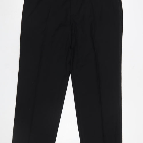 Taylor & Wright Men's Black 36S Formal Pleated Dress Trousers