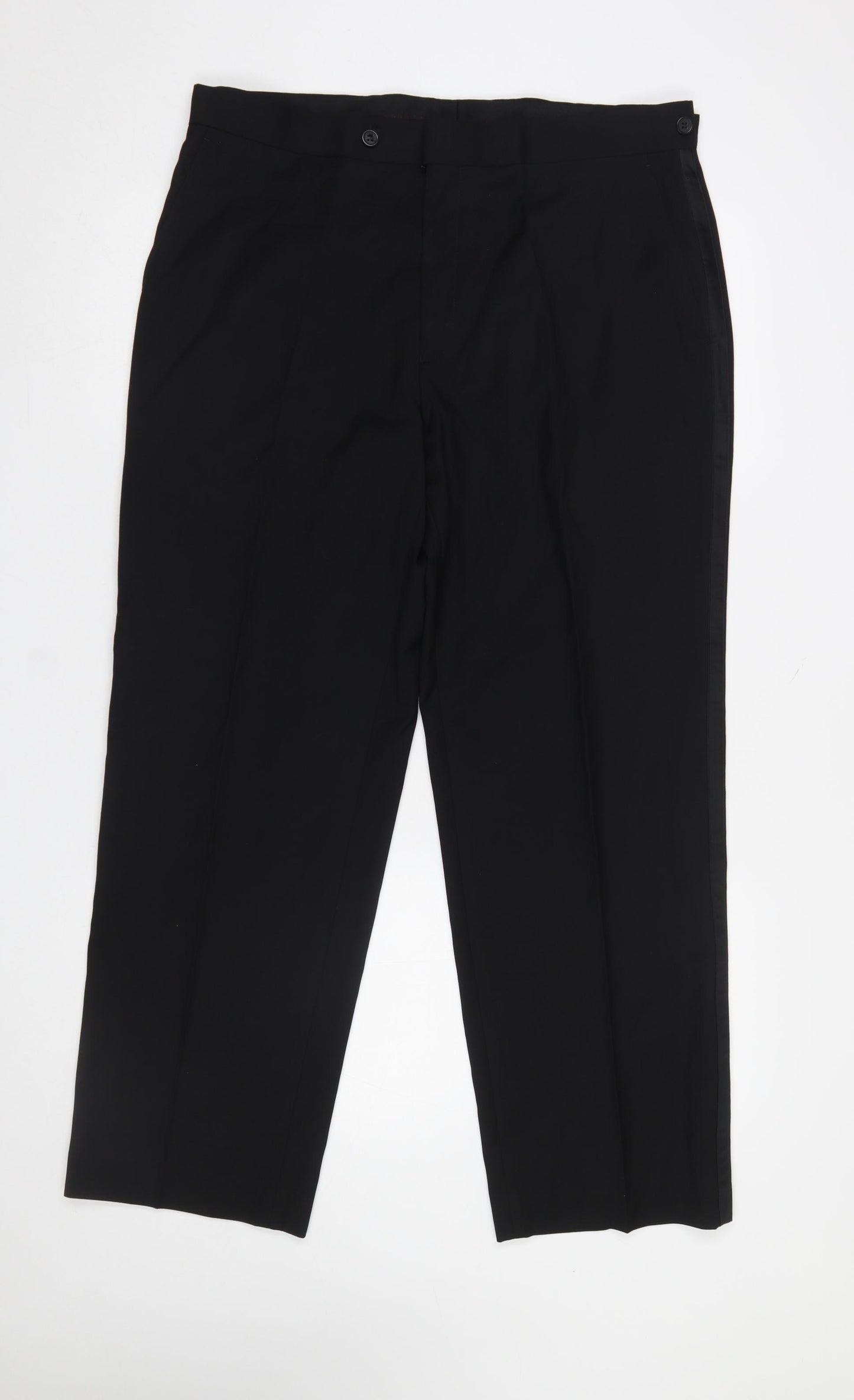 Taylor & Wright Men's Black 36S Formal Pleated Dress Trousers