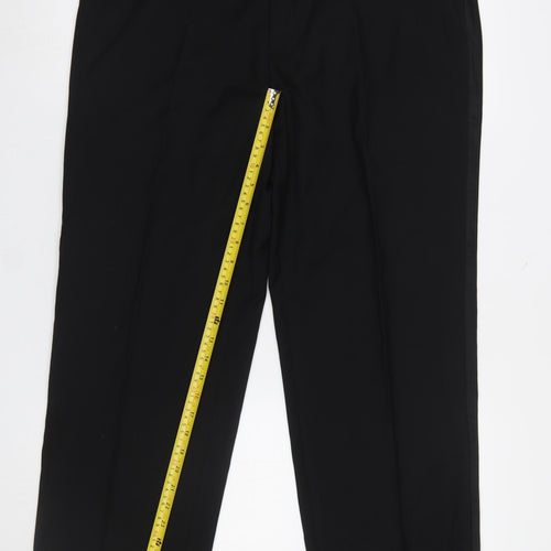 Taylor & Wright Men's Black 36S Formal Pleated Dress Trousers