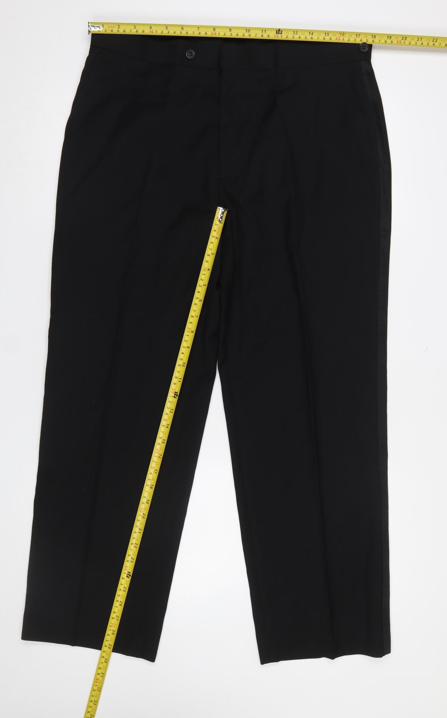 Taylor & Wright Men's Black 36S Formal Pleated Dress Trousers