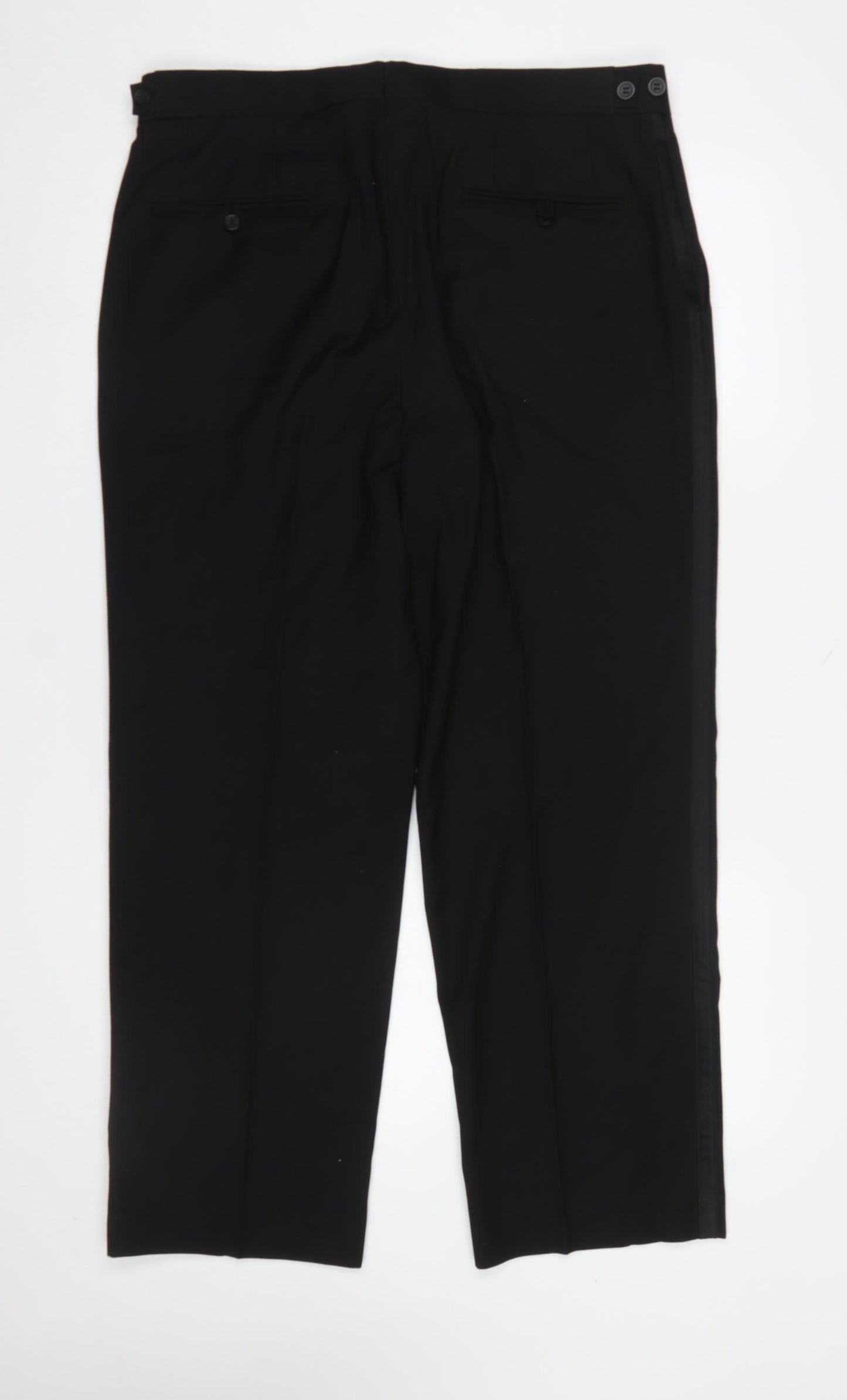 Taylor & Wright Men's Black 36S Formal Pleated Dress Trousers