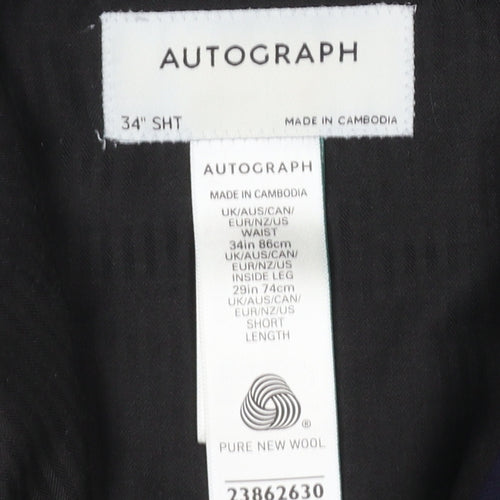 Marks and Spencer Autograph Men's Navy Wool Dress Trousers 34S