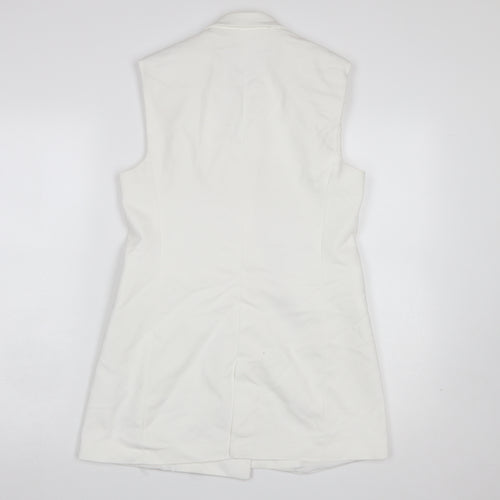 Karen Millen Women's White Sleeveless Double-Breasted Suit Waistcoat UK 6