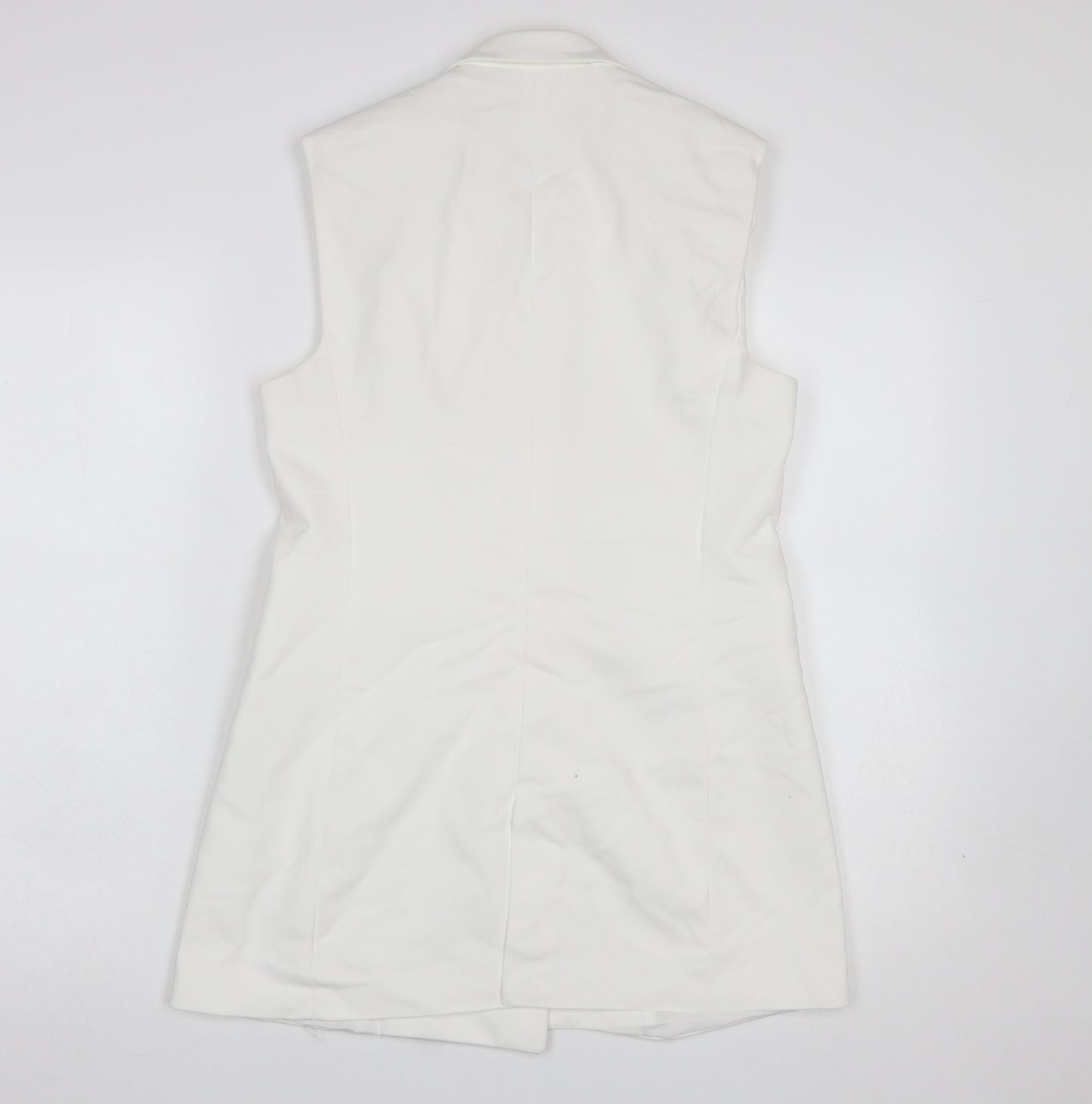 Karen Millen Women's White Sleeveless Double-Breasted Suit Waistcoat UK 6