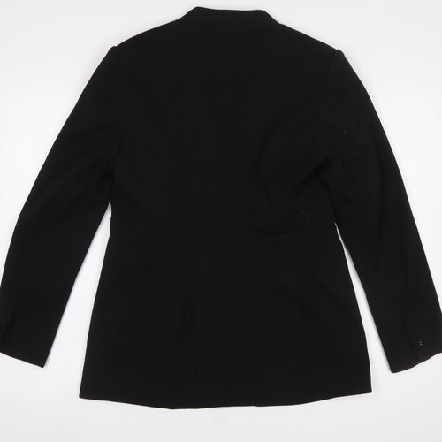 Kaleidoscope Women Black Embroidered Blazer UK 12 Single-Breasted Jacket