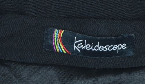 Kaleidoscope Women Black Embroidered Blazer UK 12 Single-Breasted Jacket