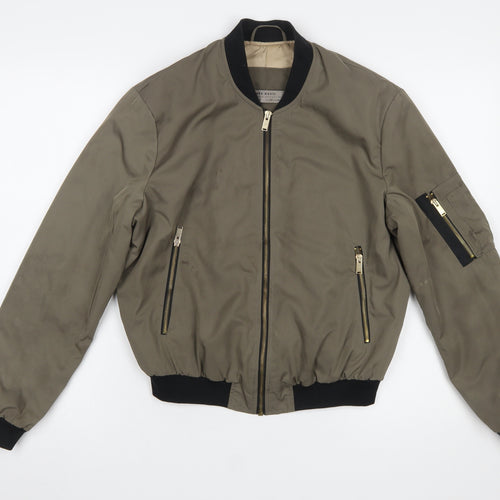 Zara Women Brown Bomber Jacket XS Full Zip Casual Outerwear