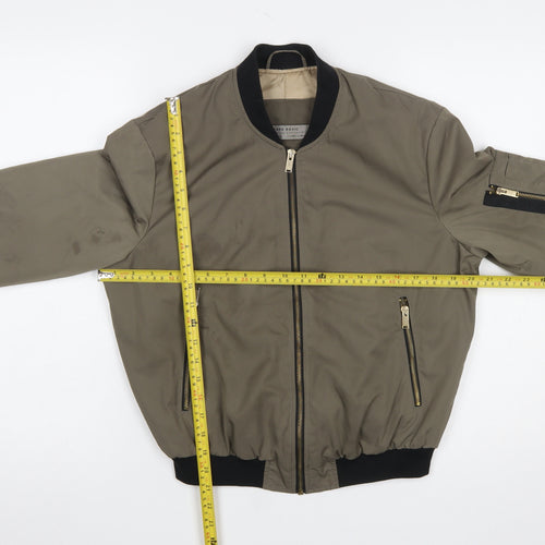 Zara Women Brown Bomber Jacket XS Full Zip Casual Outerwear