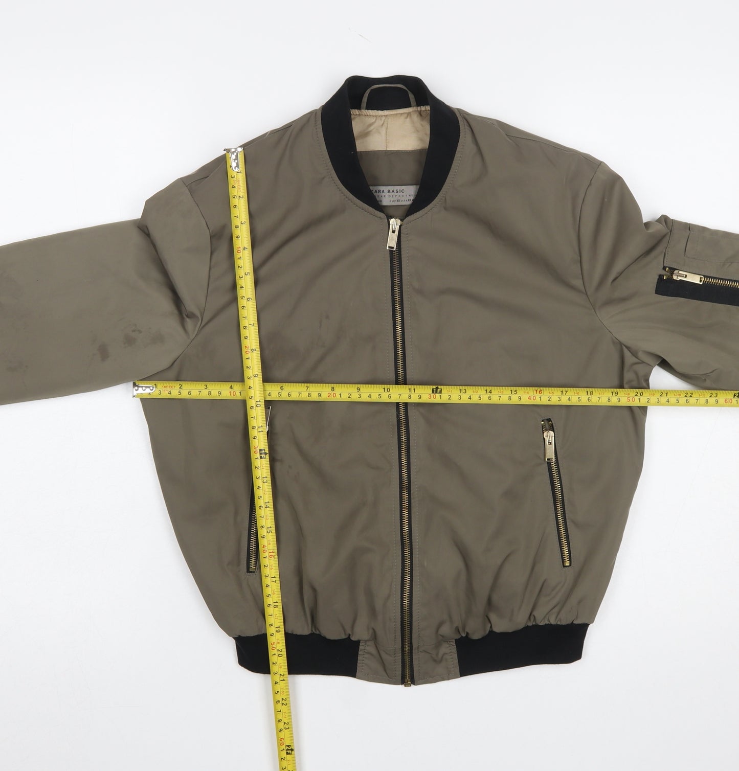 Zara Women Brown Bomber Jacket XS Full Zip Casual Outerwear