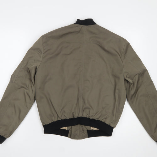 Zara Women Brown Bomber Jacket XS Full Zip Casual Outerwear