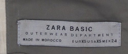 Zara Women Brown Bomber Jacket XS Full Zip Casual Outerwear