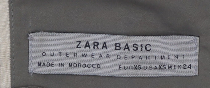 Zara Women Brown Bomber Jacket XS Full Zip Casual Outerwear