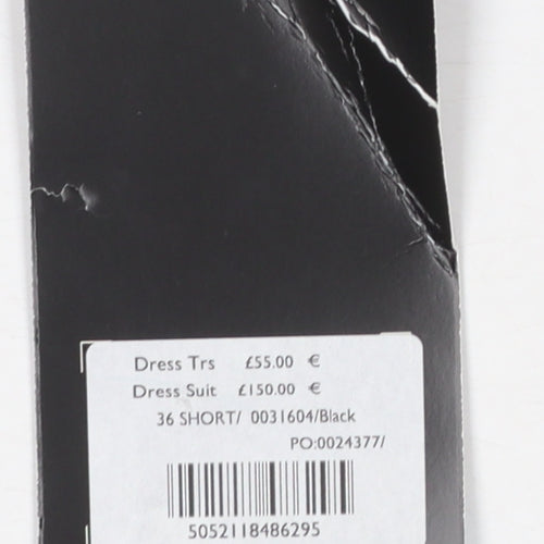 Karl Jackson Men's Black Regular Fit Formal Dress Trousers 36 Short