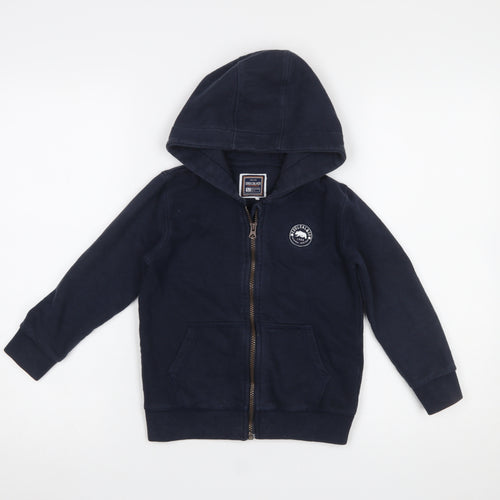 SoulCal & Co Boys Navy Full Zip Hoodie 6-7 Years Cotton Blend Casual