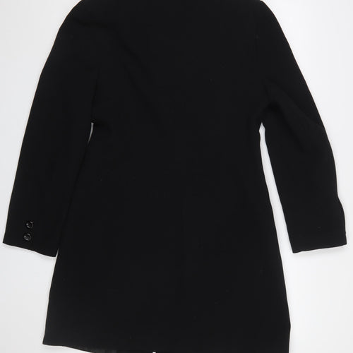 Inter Ilyas Paris Women's Black Wool Long Overcoat Size 14