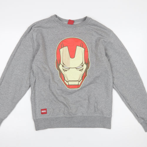 Marvel Iron Man Grey Men’s L Pullover Sweatshirt Graphic Print