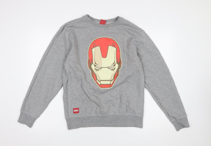 Marvel Iron Man Grey Men’s L Pullover Sweatshirt Graphic Print