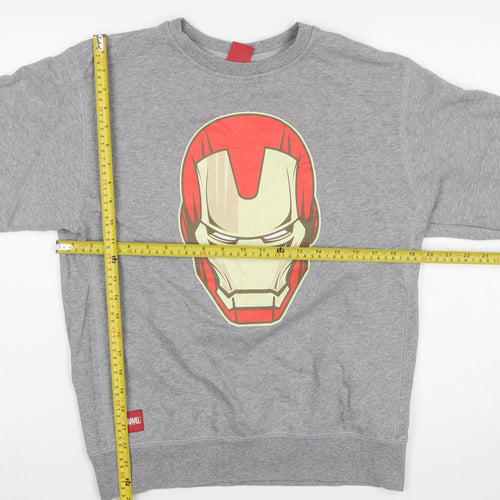 Marvel Iron Man Grey Men’s L Pullover Sweatshirt Graphic Print