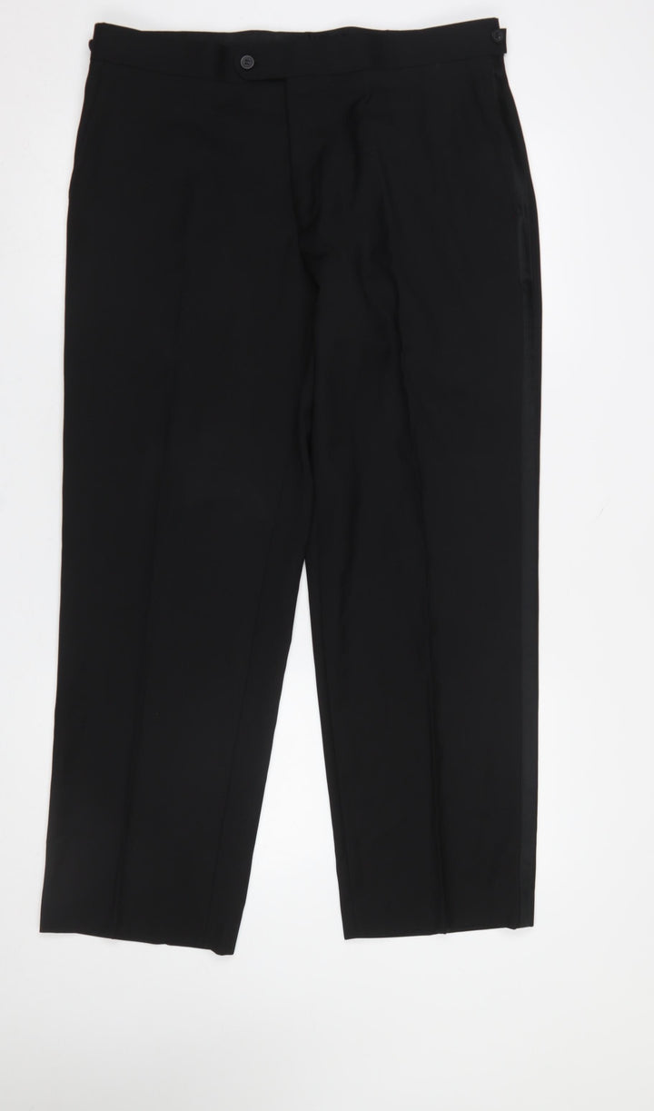 Taylor & Wright Men's Black 36S Formal Dress Trousers