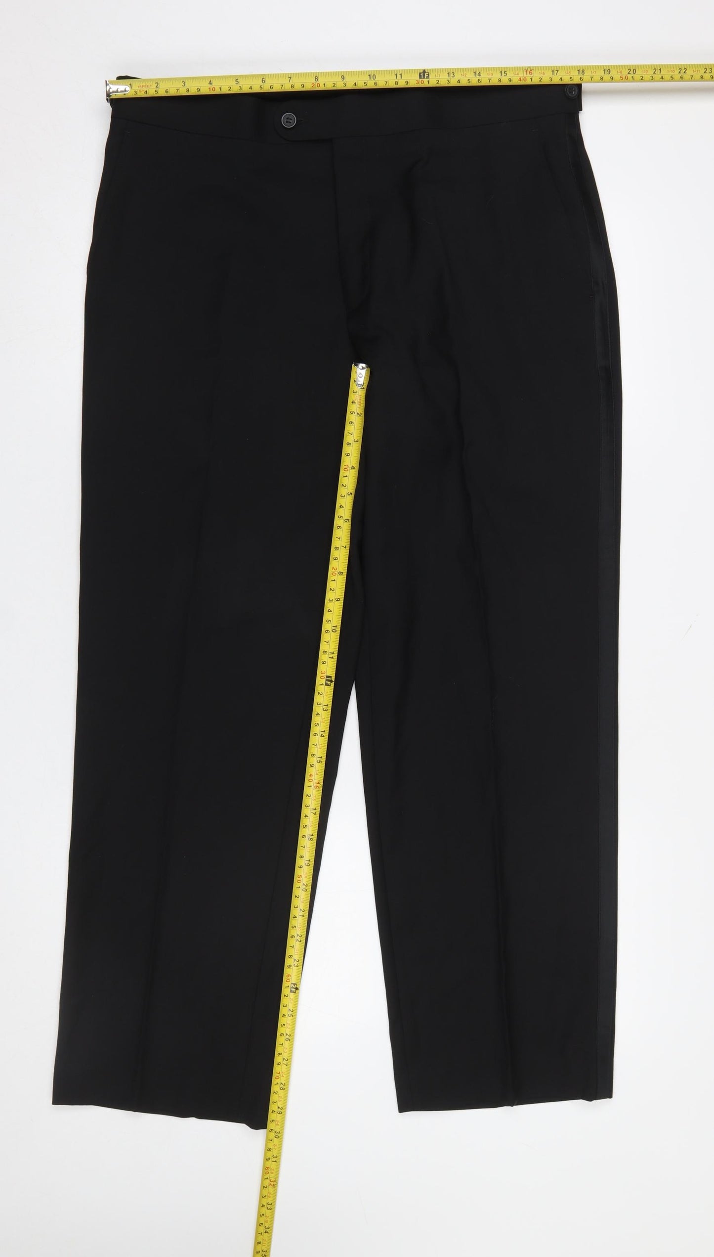 Taylor & Wright Men's Black 36S Formal Dress Trousers