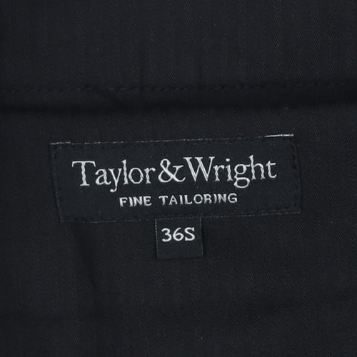 Taylor & Wright Men's Black 36S Formal Dress Trousers