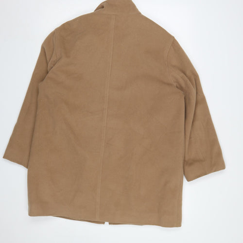 Klass Collection Women's Beige Fleece Mid-Length Zip Coat Size 16