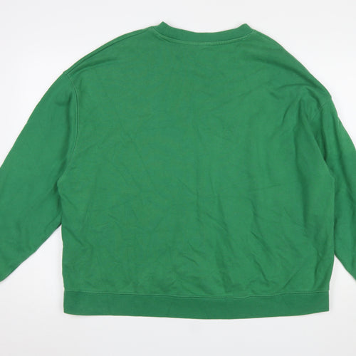 H&M Women's Green Self Care Club Graphic Pullover Sweatshirt XL