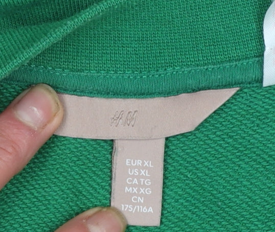 H&M Women's Green Self Care Club Graphic Pullover Sweatshirt XL