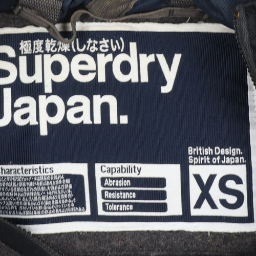 Superdry Men's Grey Wool Blend Hooded Overcoat XS