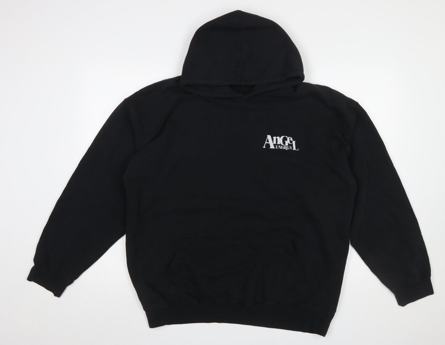 PrettyLittleThing Women's Black Angel Energy Pullover Hoodie Size L
