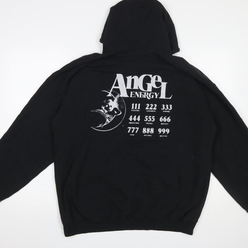 PrettyLittleThing Women's Black Angel Energy Pullover Hoodie Size L