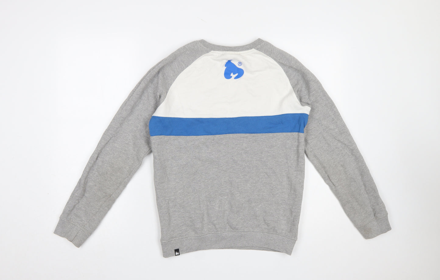 Money Boys Grey Colourblock Logo Sweatshirt 14-15 Years Pullover Crew Neck