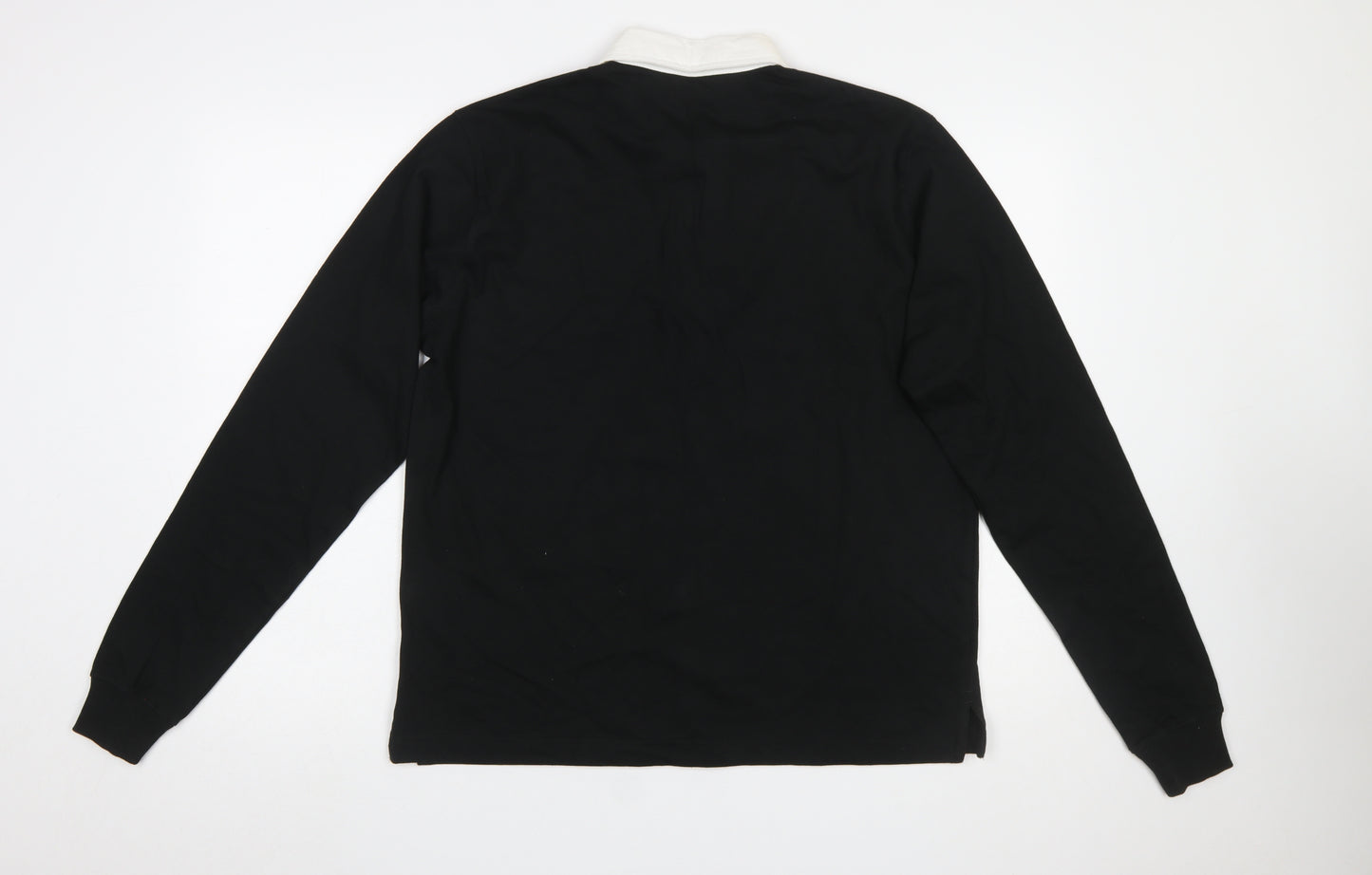 Rugby by Phase One Men's Black 2XL Long Sleeve Cotton Polo Shirt