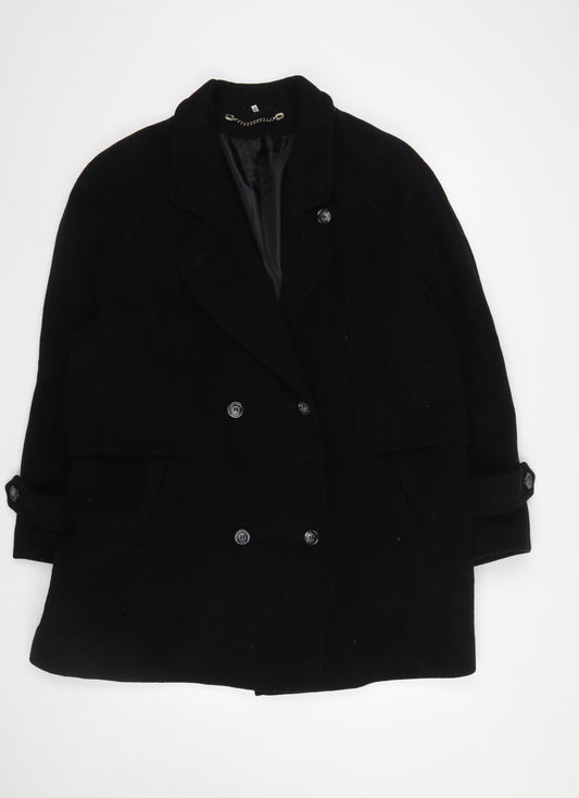 Berkertex Women's Black Wool Pea Coat Size 22 Winter Classic